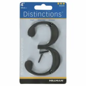 843243 Hillman 3 Pack - Distinctions House Address Number Screw-in Bronze Zinc 4 Inch