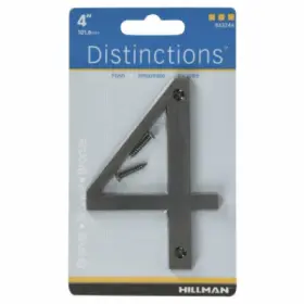 843244 Hillman 3 Pack - Distinctions House Address Number 4 Screw-in Bronze Zinc Inch