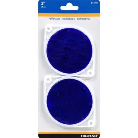 844011 Hillman 3 Inch Round Blue Reflectors 2 Pk - Total Qty 6