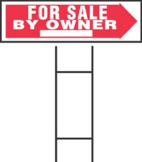 844383 Hillman For Sale By Owner Sign Red And White 9 X 24 Inch -