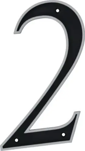 844812 Hillman 3 Pack - House Address Number 2 Nail-on Reflective Plastic 6 Inch