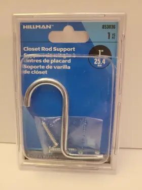 853036 Hillman The Group 1 Inch Closet Rod Center Support - Zinc Pl