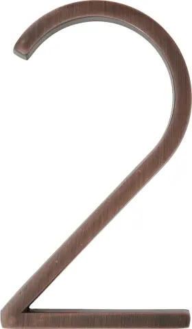 Hillman Distinctions 844687 House Number 2 Bronze Zinc Floating Address Mode