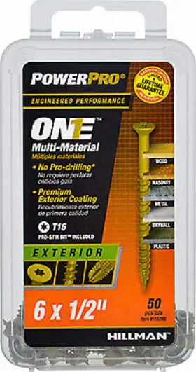 116780 Hillman Fasteners Power Pro One Exterior Screws Flat Head Bronze Epoxy Coated #6x.5- Inch 50-pk. -11
