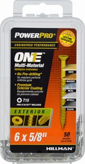 116781 Hillman Fasteners Power Pro One Exterior Screws Flat Head Bronze Epoxy Coated #6x5/8- Inch 50-pk. 11