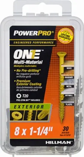 116787 Hillman Fasteners 5 Pack - Power Pro One Exterior Screws Flat Head Bronze Epoxy Coated #8x1-1/4-in
