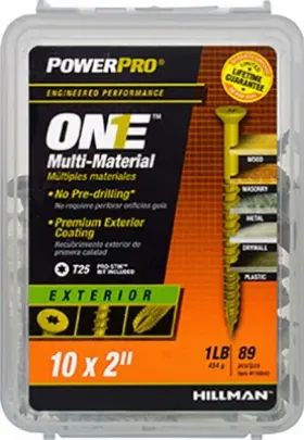116843 Hillman Fasteners 5 Pack Power Pro One Screws Flat Head Bronze Epoxy Coated #10x2- Inch 95-pk. 11684
