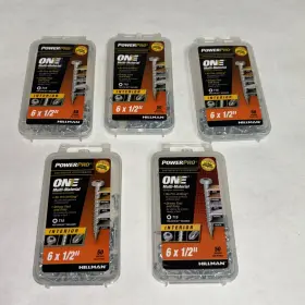 119931 Hillman Fasteners 119631 250 Pieces Power Pro One Interior Screws Flat Head Exterior 6 Inch X 1/2 -