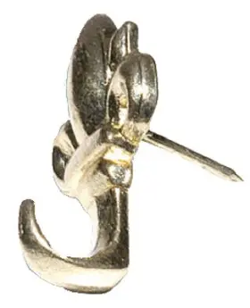 122263 Hillman Fasteners 10 Pack Push Pin Hangers Fleur-de-lis Brass 3-pk