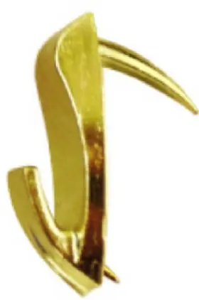 122393 Hillman Fasteners Wall Biter Picture Hangers Brass Medium 4-pk