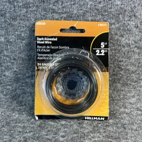 123122 Hillman Fasteners 24-gauge Dark Annealed Steel Wire 100-ft. New Old Stock