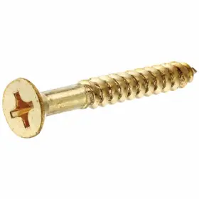 385660 Hillman Fasteners Wood Screws Brass Phillips #6 X 1- Inch 100-pk. -385660