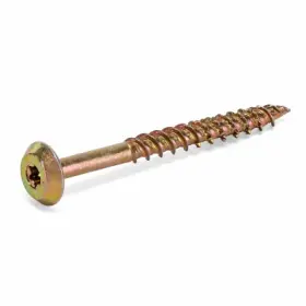 48647 Hillman Fasteners 12 Pack Cabinet Screws Star Zinc And Yellow Dichromate #8x1.75- Inch 1-lb