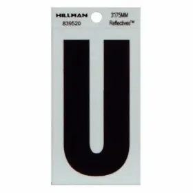 839520 Hillman Fasteners 6 Pack - 3 Inch Blk U Thin Adhesive -839520
