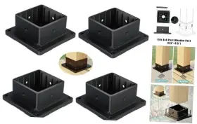 Pb001 Hillmaster Hardware Xpost Base Plastic Post Anchor Deck Support For Outdoor 4 Pack