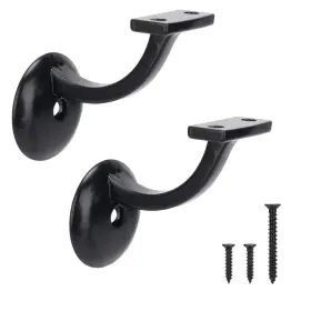Hm141107-bk-2p Hillmaster Steel Handrail Bracket For Indoor Outdoor Stairs Anti-rust Hand R