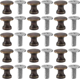 Hinzic 749346278727 32pcs Mini Cabinet Knobs 1/2 Inch Round Jewelry Box Pull Handle Small Bronze
