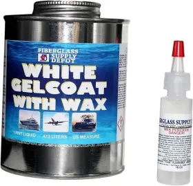 111230609 Hk Research Corporation White Gelcoat With Wax - Pint 15cc Hardener- New