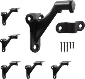 Hmh 744110120196 Handrail Stair Brackets 3 Inch Oil Rubbed Bronze Finish 6 Pack Heavy Duty Support H
