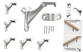 Hmh-3269 Hmh3269 Home Master Hardware Handrail Stair Brackets 3 Inch Heavy 6 Pack Satin Nicke