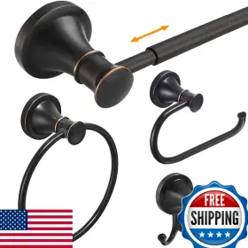 Hoimpro B0c1gb4pm5 Oil Rubbed Bronze Bathroom Accessory Set 4-piece Wall Mount Hardware