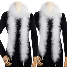 H1001 Holmgren White Marabou Feather Boas - 2 Pcs 25g Yards Boa For Diy C