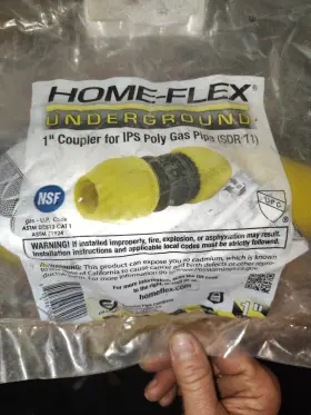 Sdr11 Home-flex D2513 F1924 1 Inch Coupler For Ips Poly Gas Pipe