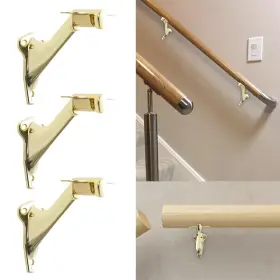 Hmh-3366 Home Master Hardware 3 Inch Stair Handrail Bracket Pack Hand Rail Brackets For Stairs Light-duty S
