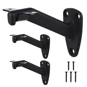 Ho-3384 Home Master Hardware Handrail Stair Brackets Heavy Duty For Stairways Long Matte Black 3 Pack