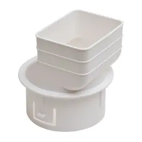 Home & Outdoor Tools 272003653308 Universal Downspout To Drain Pipe Tile Adapter White 2x3x4