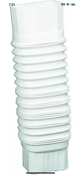 37084 Home Prod. 2x 2 Inch H X 3 W 7.5 L White Plastic Gutter Elbow