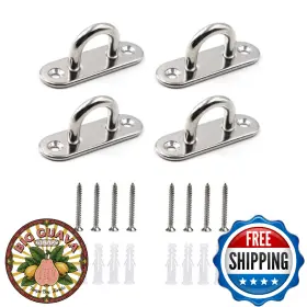 B08k469j89 Homper 4-pack M6 Stainless Steel Oblong Pad Eye Marine Hardware Hook Loop With S