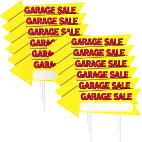 Yardsale4 Hoomall Yellow Waterproof Garage Sale Sign 12 Pack Reusable 16x6inch/40.5x15