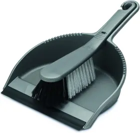 510390 Housewares Dustpan And Soft Brush Set Metallic Silver