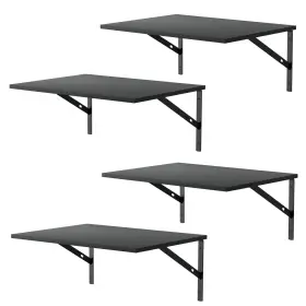 Housiture 768494372293 Deep Floating Wall Shelves - 4 Sets Of 12 Inch Wide Black Wood For Ba