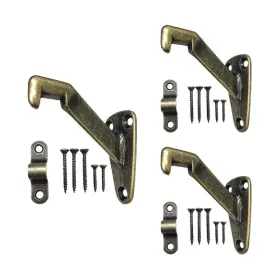 Howtool 711132925494 Heavy Duty Handrail Bracket Antique Brass 3 Pack