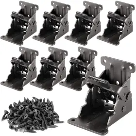 Hozeon 749889738238 8 Pack 2.68 X 2.48 2-1/8 Inches Foldable Support Bracket Heavy Duty