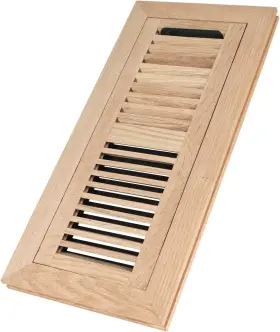 7fm412rod Hubei Senchang Wood Industry Co. Ltd Hardwood Red Oak Floor Register Flush Mount With Frame 4x12 Inch Damper