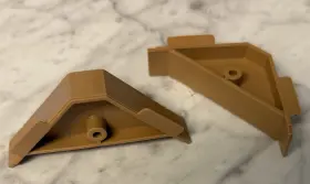 H0449 Hughes Supply Cabinet Triangle Bracket 90 Degree Corner Support Braces Plastic Beige