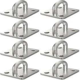 Hs-2009181119 Hulless 8 Pcs 2 X 1.6 Inch 304 Stainless Steel Ceiling Hooks Pad Eyes Plate Marine Ha