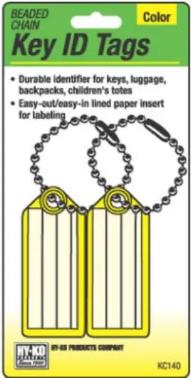 Kc140 Hy-ko 5 Pack - Key I.d. Tag Ball Chain 2-pk