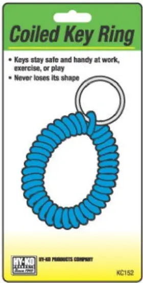 Kc152 Hy-ko Key Ring With Wrist Coil And Split -