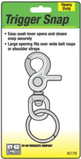 Kc179 Hy-ko 5 Pack - Trigger Snap With 1-1/8- Inch Split Key Ring Nickel-plated Steel