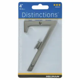 843327 Hy-ko Prod Co 3 Pack - Prestige Series House Address Number Inch 7 Satin Nickel 4- -843327