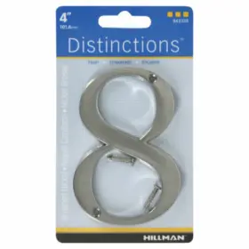 843328 Hy-ko Prod Co 3 Pack - Prestige Series House Address Number Inch 8 Satin Nickel 4- -843328
