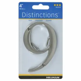 843329 Hy-ko Prod Co 3 Pack - Prestige Series House Address Number Inch 9 Satin Nickel 4- -843329