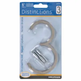 844703 Hy-ko Prod Co 3 Pack Prestige Series House Address Number Inch Satin Nickel 5-