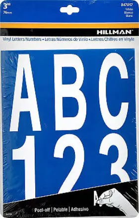 847017 Hy-ko Prod Co House Address Number And Letter Set Peel Stick White Vinyl 3- Inch