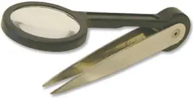 Kb341-bkt Hy-ko Prod Co Nickel Plated Tweezers With Attached Magnifying Lens Bucket 3.5- Inch 30-pc. -kb34