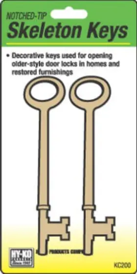 Kc200 Hy-ko Prod Co 5 Pack Skeleton Keys Notched Tip 2-pk